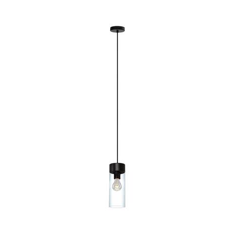 Eglo Montey 1-Light Pendant With Matte Black Finish and Clear Glass