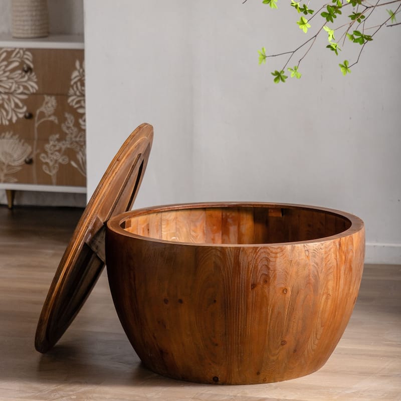 Vintage style barrel coffee table