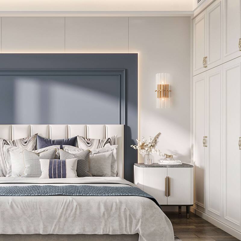 Casandra 2-Light Crystal Glass Bar Wall Sconce - 6 inches W x 15 inches H x 4 inches D