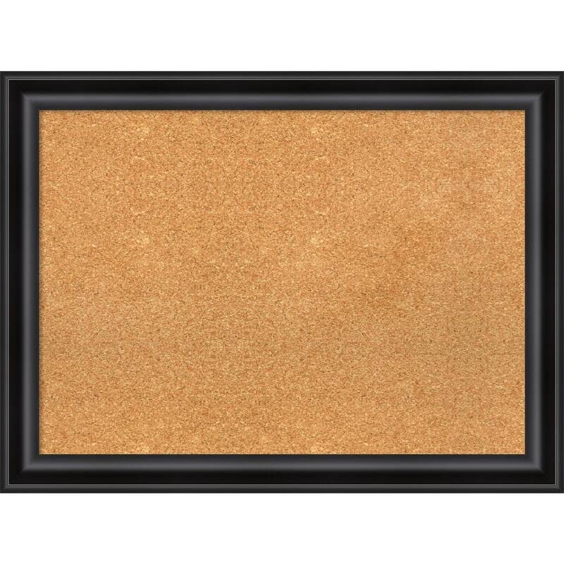 Grand Black Narrow Framed Cork Bulletin Memo Board - 32-Inch x 24-Inch