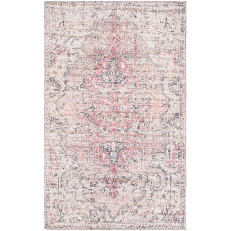 Transitional Pria Collection Area Rug - 3'3"x5'3" - Beige-Pink