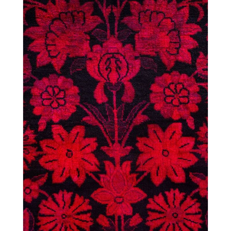 Overton Hand Knotted Wool Vintage Inspired Modern Contemporary Overdyed Pink Area Rug - 4' 1" x 6' 4"