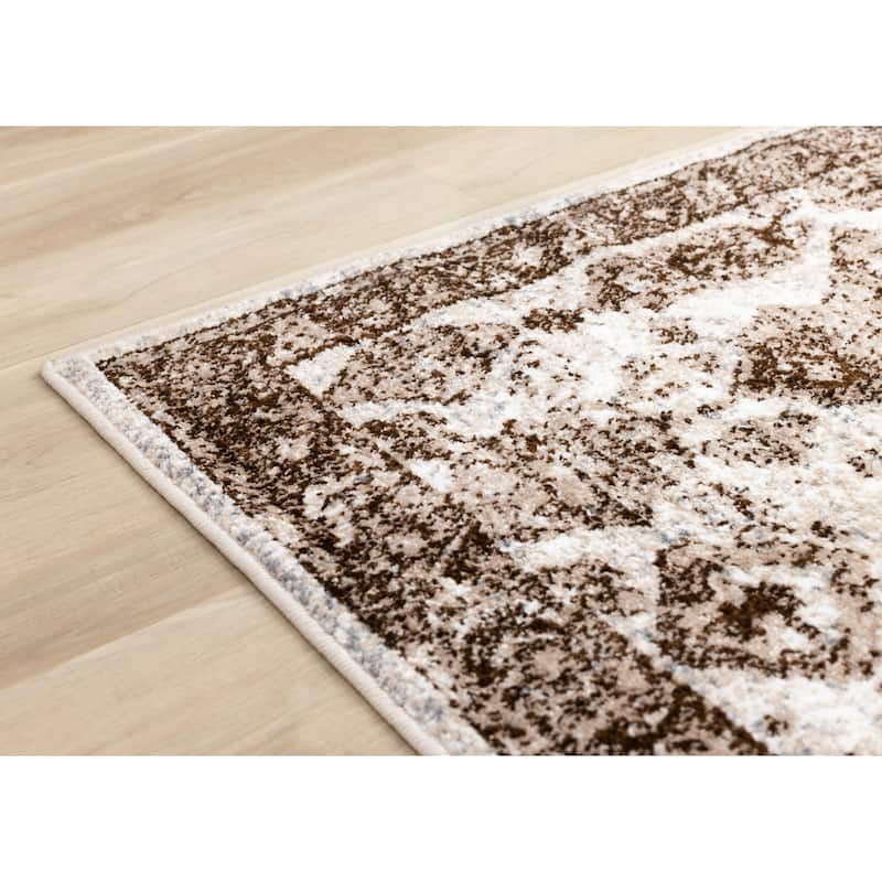 Covington Collection - Brown/Beige/Cream Classic Area Rug