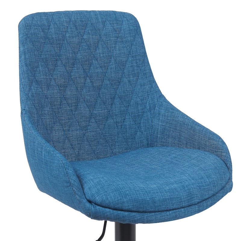 Anibal Modern Swivel Adjustable Barstool, Upholstered Counter Height Chair with Metal Frame
