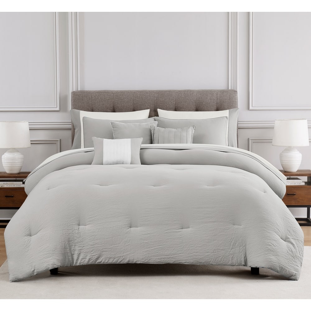 Allia Crinkle Comforter Sheet Set & Decorative Pillows