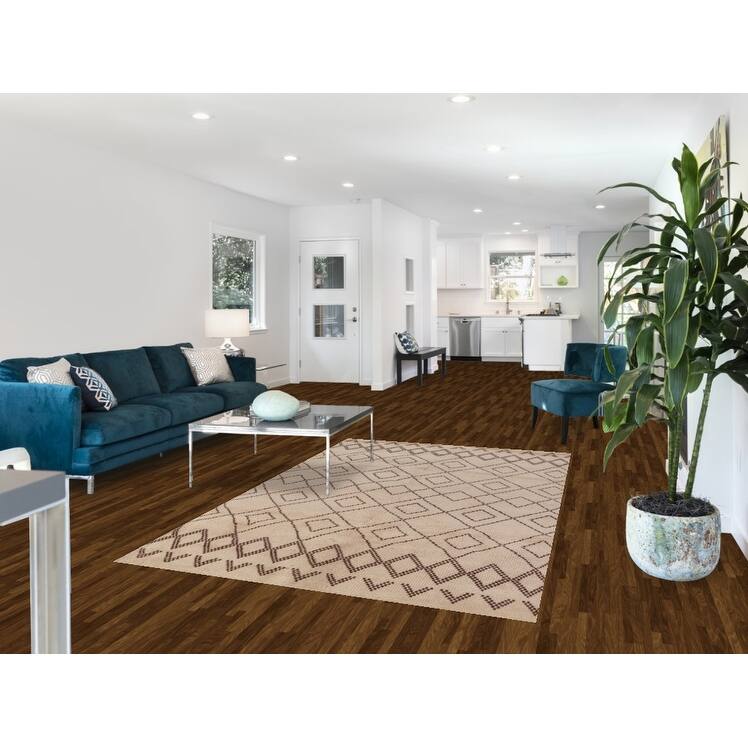 Hand Knotted Oriental 100% Wool Carpet Modern Geometric Beige & Ivories Moroccan Area Rug - 8' 0'' X 5' 0''