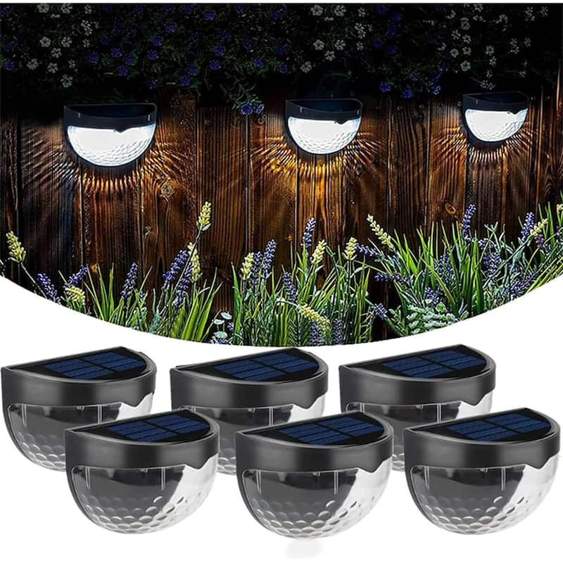 6 Pack Solar Powered Outdoor Lights - White