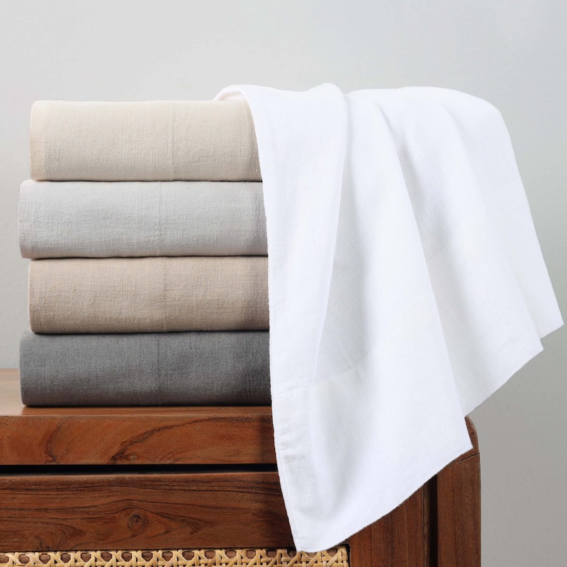 Superior Cotton Linen Garment Washed Deep Pocket Bed Sheet Set