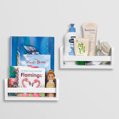 RiverRidge Home Kids Small 10 inch Floating Wall Mount Bookshelf (2 Pack)