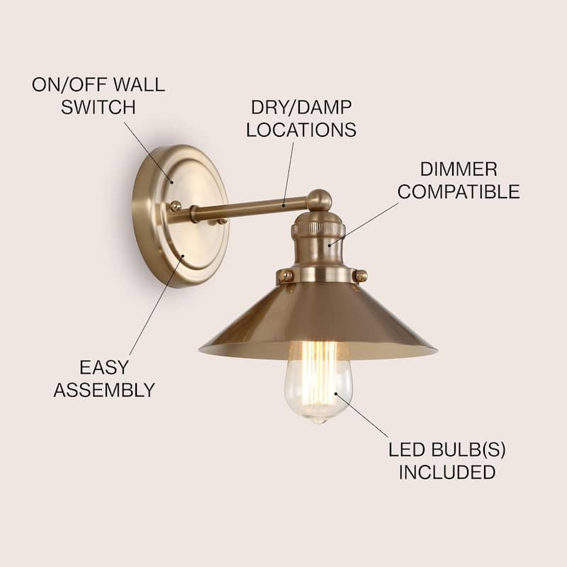 1-light vanity light brass gold hallway light metal bathroom light