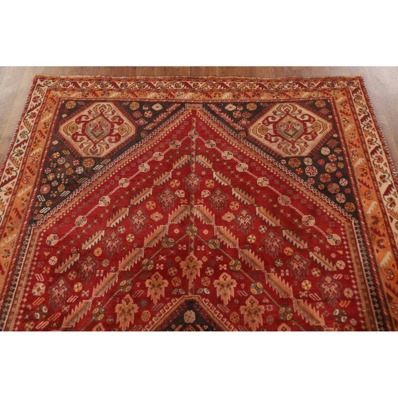 Shiraz Kashkoli Persian Antique Area Rug Handmade Wool Carpet - 4'10"x 8'2"