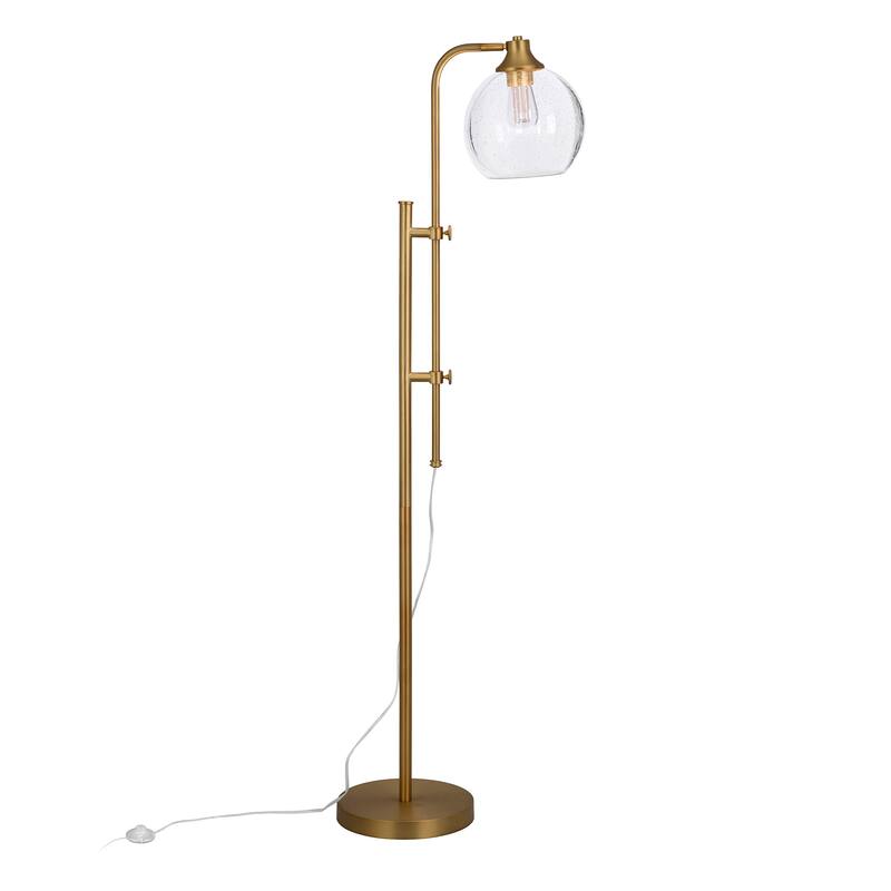 Antho Height Adjustable Floor Lamp with Glass Shade