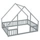 preview thumbnail 47 of 49, Full Floor House Bed with Fence,Guardrails