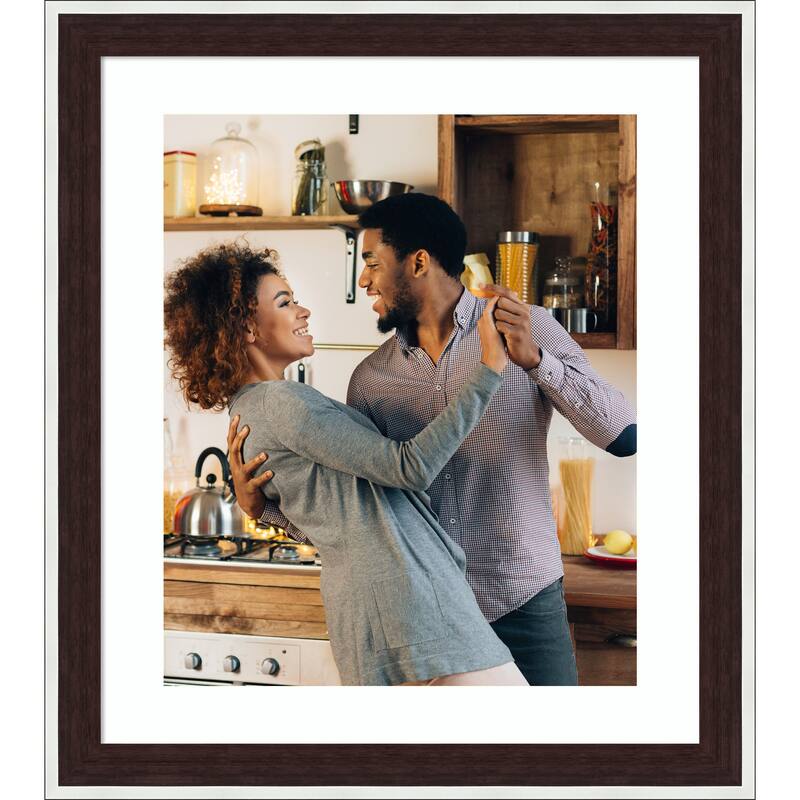 Maya Picture Frame, Photo Frame - 20x24 Matted to 16x20 - Maya Espresso Silver