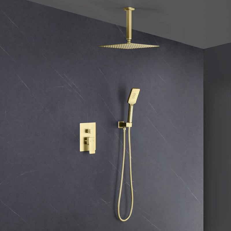 Pressure Balanced Ceiling Mounted 3-Function Shower System with Rough In Valve