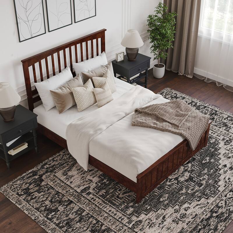 Becket Solid Wood Low Profile Platform Bed with Matching Footboard