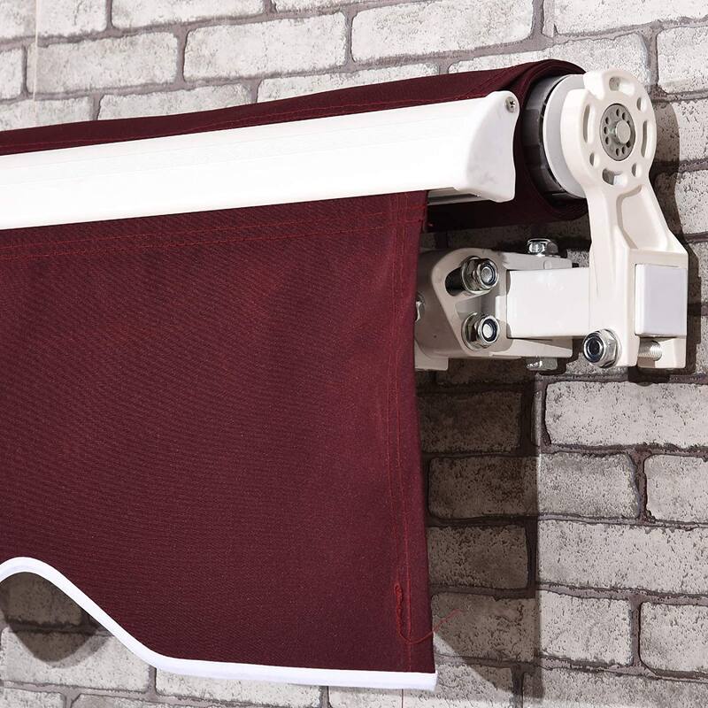 MCombo10x8Feet Manual Retractable Patio Door Window Awning Sunshade Shelter Outdoor Canopy