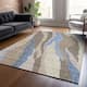 Machine Washable Indoor/ Outdoor Abstract Contemporary Chantille Rug - Taupe - 10' x 14'