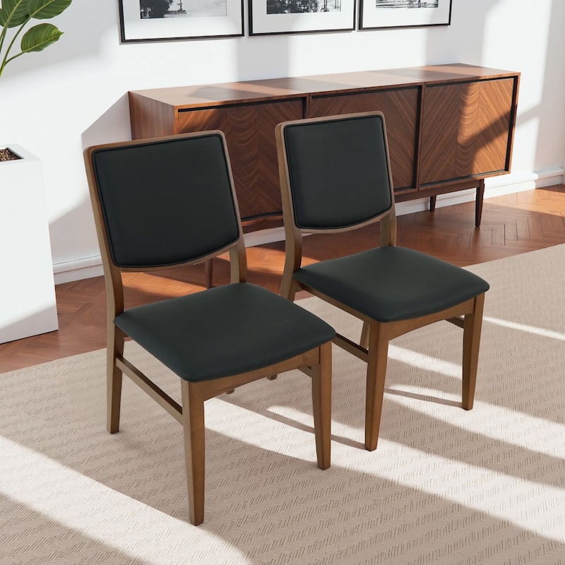 Ansonia Ergonomic Vegan Leather Upholstered Dining Chairs (Set of 2)