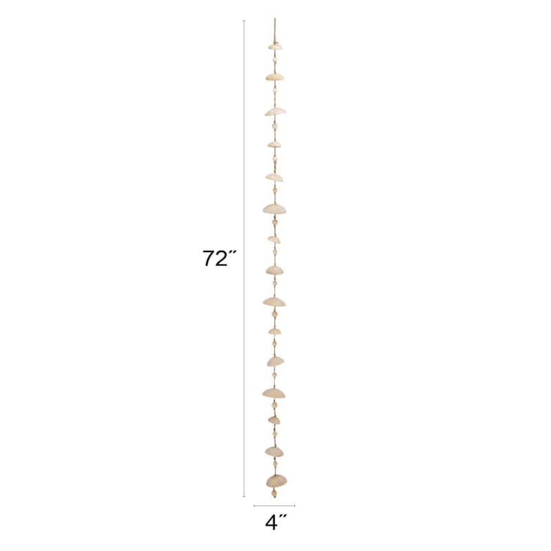 Paulownia Wood Garland with Jute Cord - 3.74"L x 3.74"W x 72.0"H