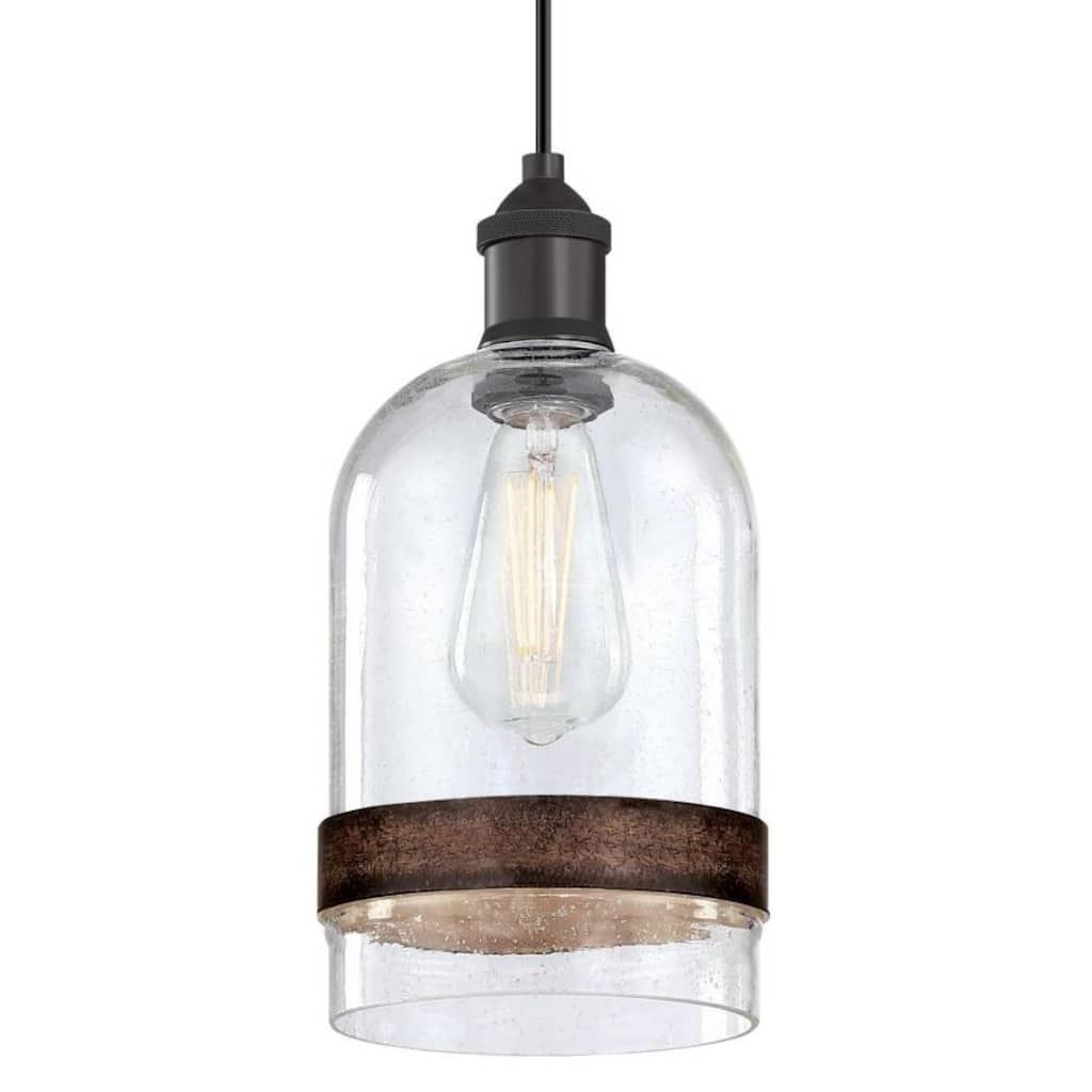 Westinghouse 6129800 Tarrant 6" Wide Wood Mini Pendant