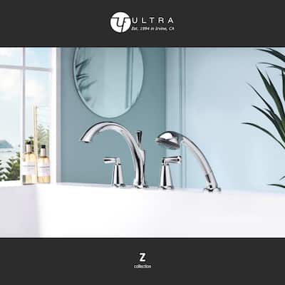 Ultra Faucets Z Collection Two-Handle Roman Tub Faucet With Hand-Shower