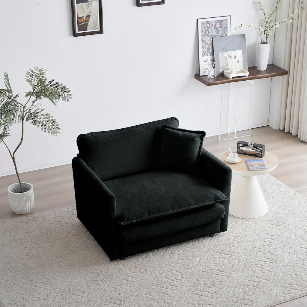 GDFStudio-Octavian Chenille Deep Single Seat Sofa