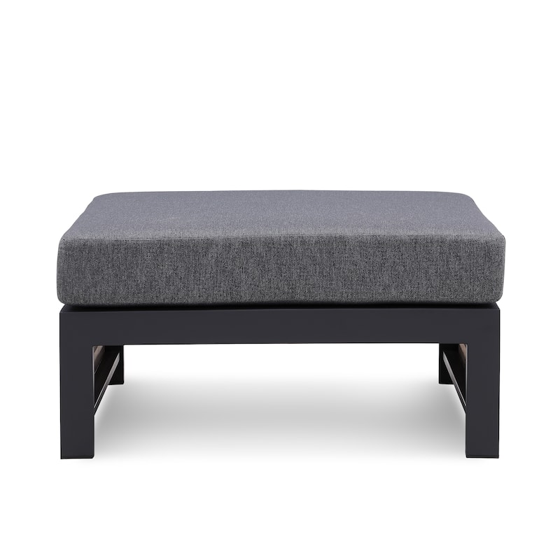 Cadora Teak Outdoor Ottoman with Custom Cover