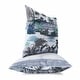 preview thumbnail 2 of 3, Grey And Blue Tropical Beach Indoor/Outdoor Throw Pillow Zipper