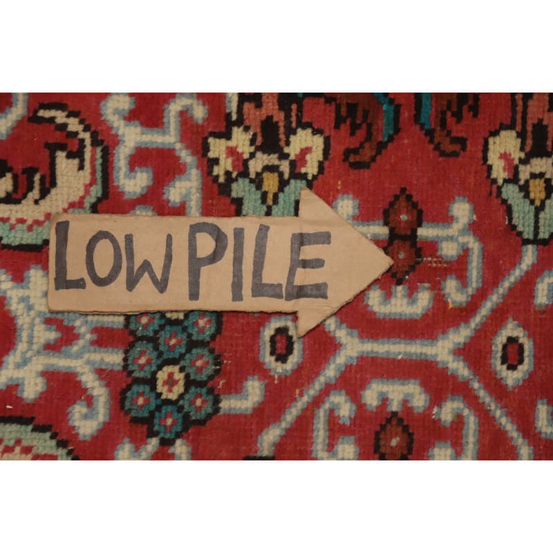 Hand Knotted Oriental 100% Wool Carpet Traditional Floral Red Tabriz Area Rug - 4' 9'' X 3' 1''