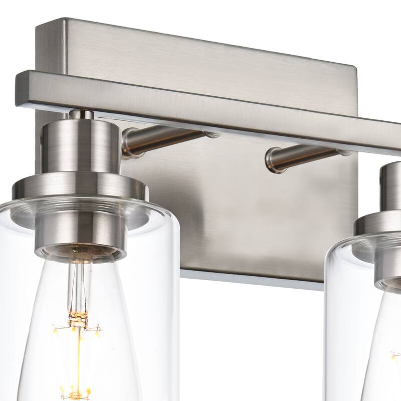 2-Light Bathroom Vanity Light with Clear Glass Shade
