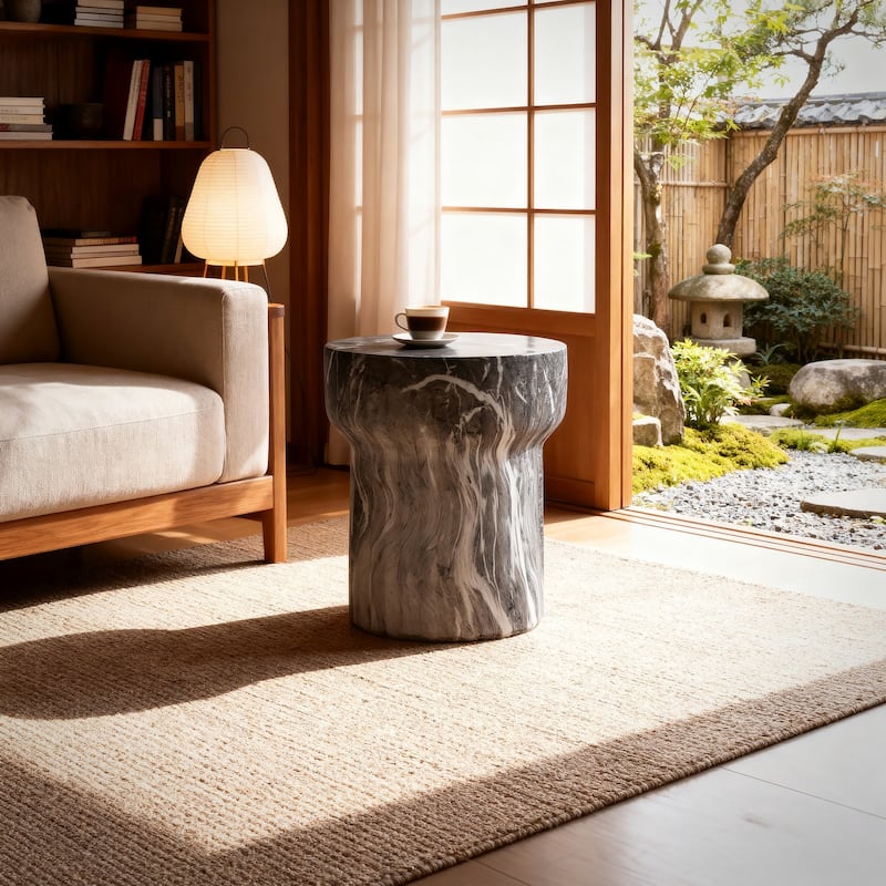 Modern Small Columnar Design Side End Table Indoor and Outdoor