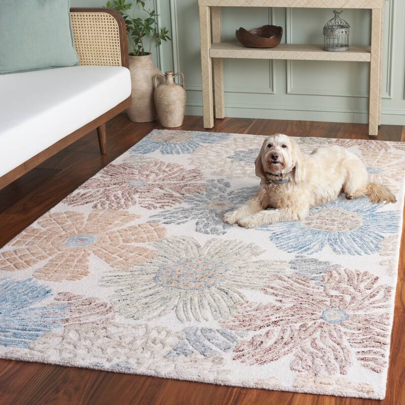 SAFAVIEH Handmade Jardin Almudena Floral Wool Rug