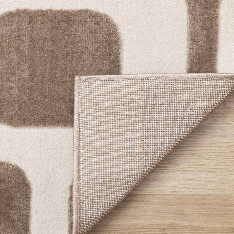 Leonardo Brown Cream Vintage Patterned Area Rug