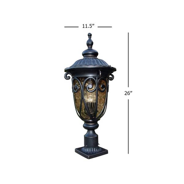 Hailee 3-Light Matte Black Outdoor Post Light