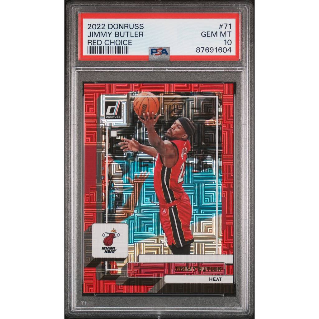 Jimmy Butler 2022 Panini Donruss Red Choice Basketball Card #71 Graded PSA 10 - 8'6" x 11'6"