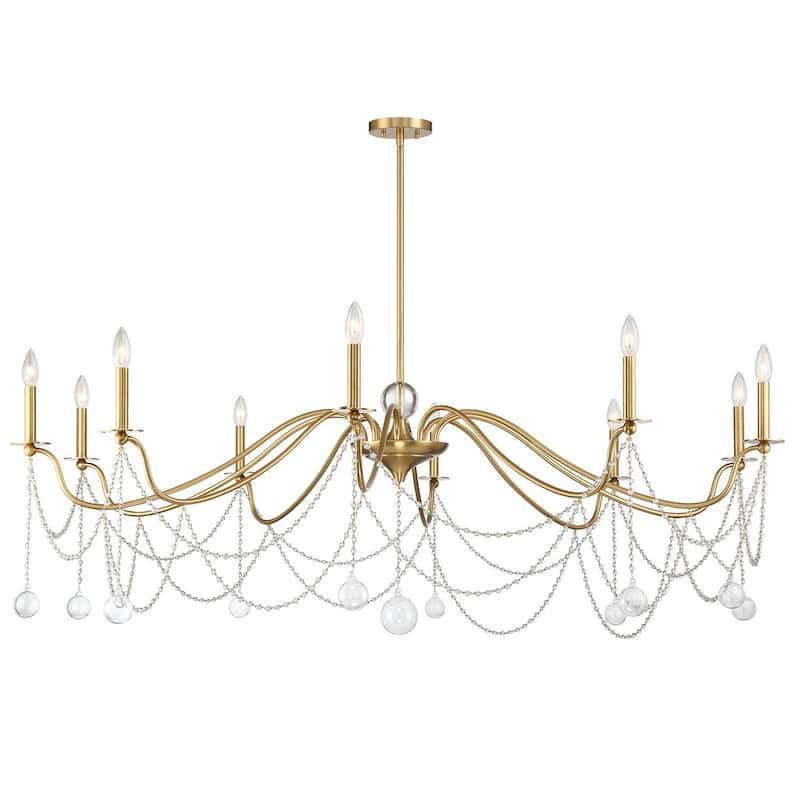 Mariposa 10-Light Chandelier in Warm Brass