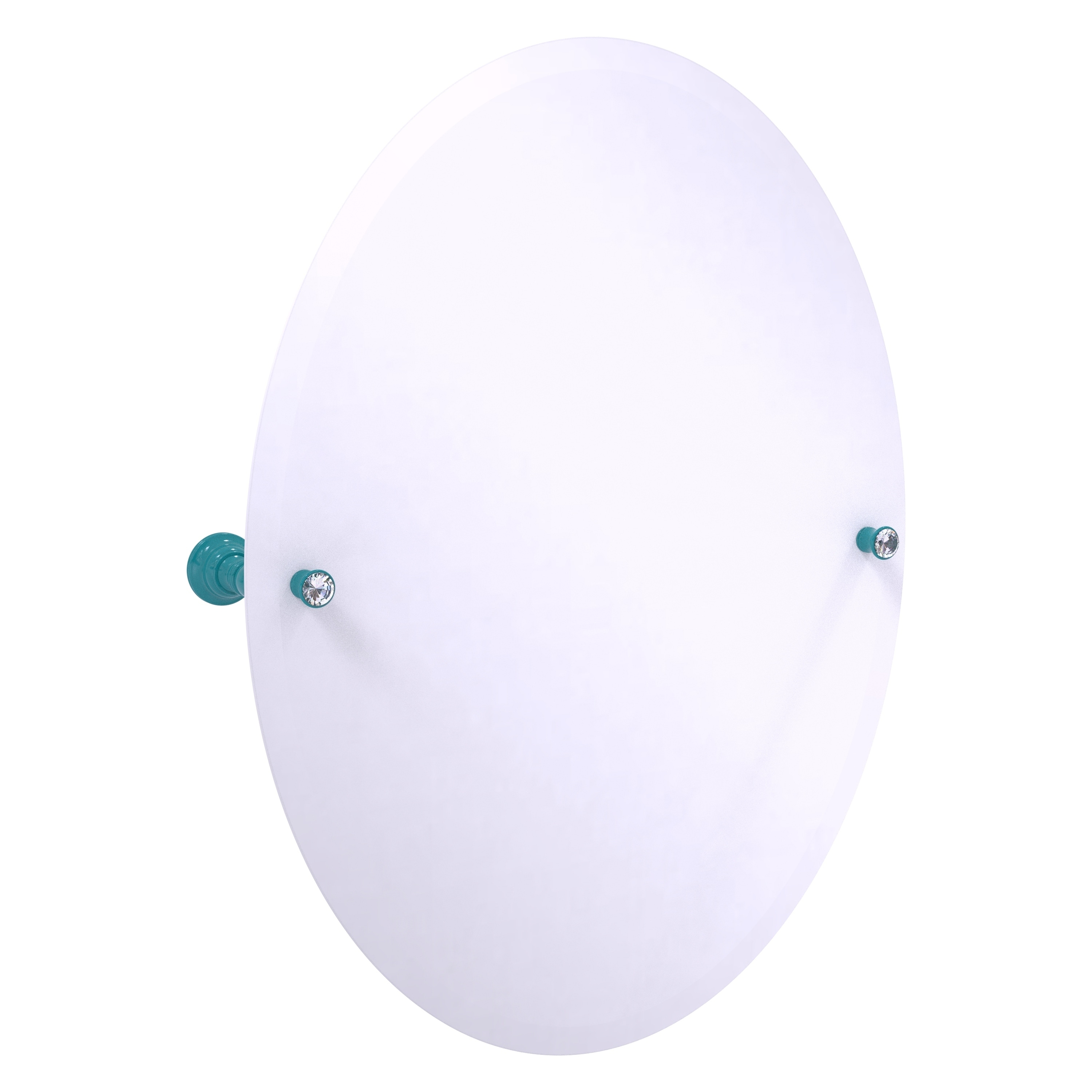 Allied Brass Carolina Crystal Collection Frameless Oval Tilt Mirror with Beveled Edge