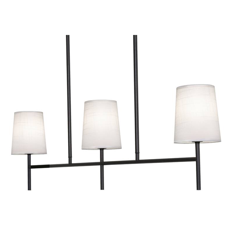 AFX ROSP3605CB Rose 3 Light 36" Wide Linear Chandelier with White - Black / White