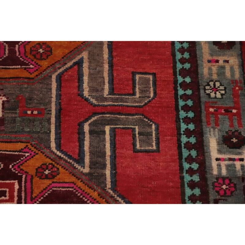 Hand Knotted Oriental 100% Wool Carpet Traditional Tribal Red Ardebil Runner Rug - 10' 4'' X 3' 5''