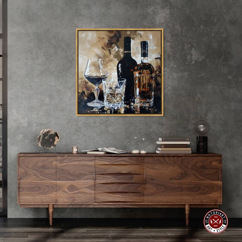 Notoriart His Favorite Drink Framed Bar Cart Art For Men