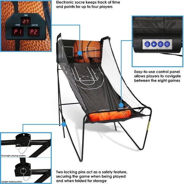 Shop Sunnydaze 2 Player Indoor Basketball Game With Electronic