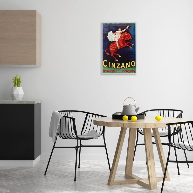 Stupell Cinzano Wine Advertisement Framed Giclee Art Design By Marcus Jules