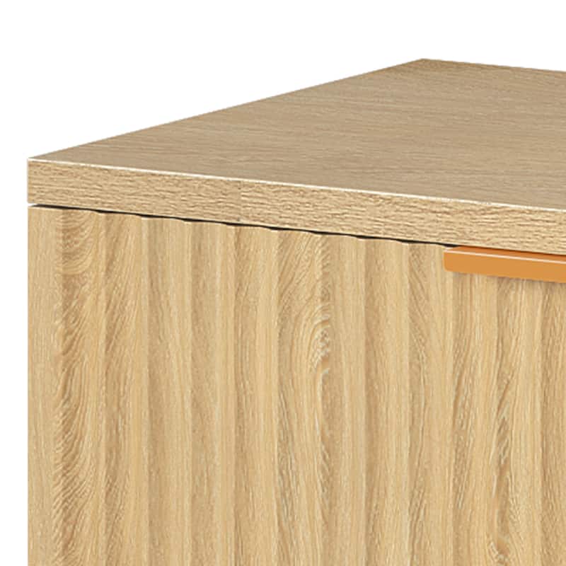 47" Wide Fluted 6 Drawers Dresser, Curved Profile Design Dresser