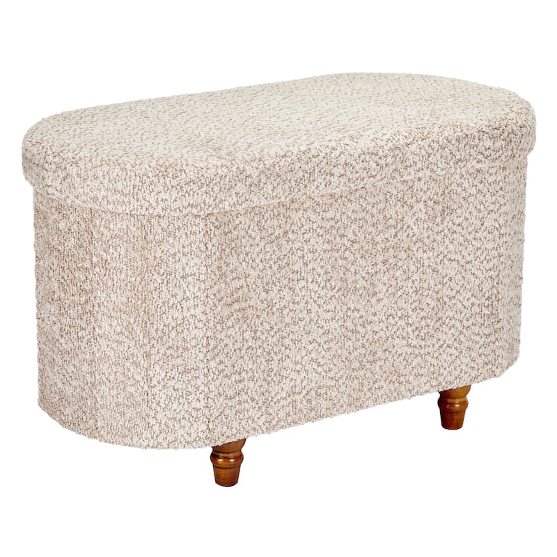 Aria Home Esme Brown Boucle Storage Ottoman Bench with Seat Cushion - Brown - Large