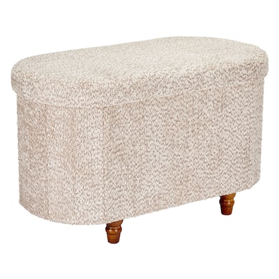 Aria Home Esme Brown Boucle Storage Ottoman Bench with Seat Cushion