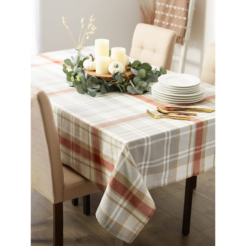 DII Cozy Picnic Plaid Tablecloth