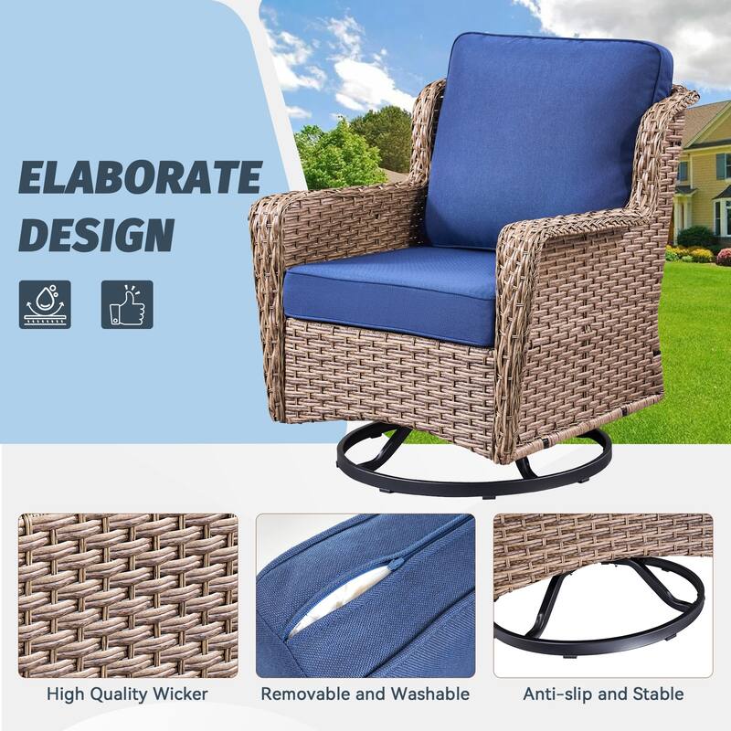 Pocassy Outdoor Patio Swivel Chair Glider Chair with Side Table.