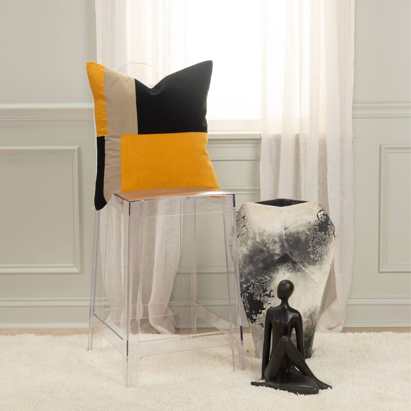 Rizzy Home Transitional Multicolor Poly Filled Pillow - 20" x 20"