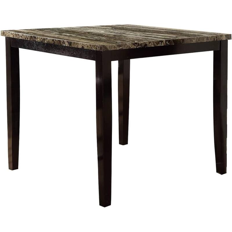 Dining Table Faux Marble Top Birch Veneer MDF Dining Room Furniture 1pc Table